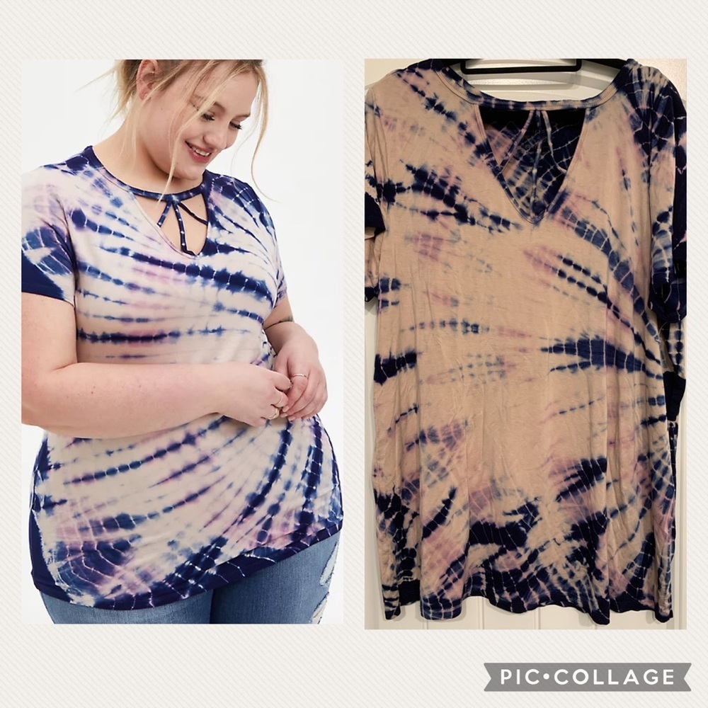 Torrid Strappy Neck Super Soft Tie Dye Top - size 1 EUC